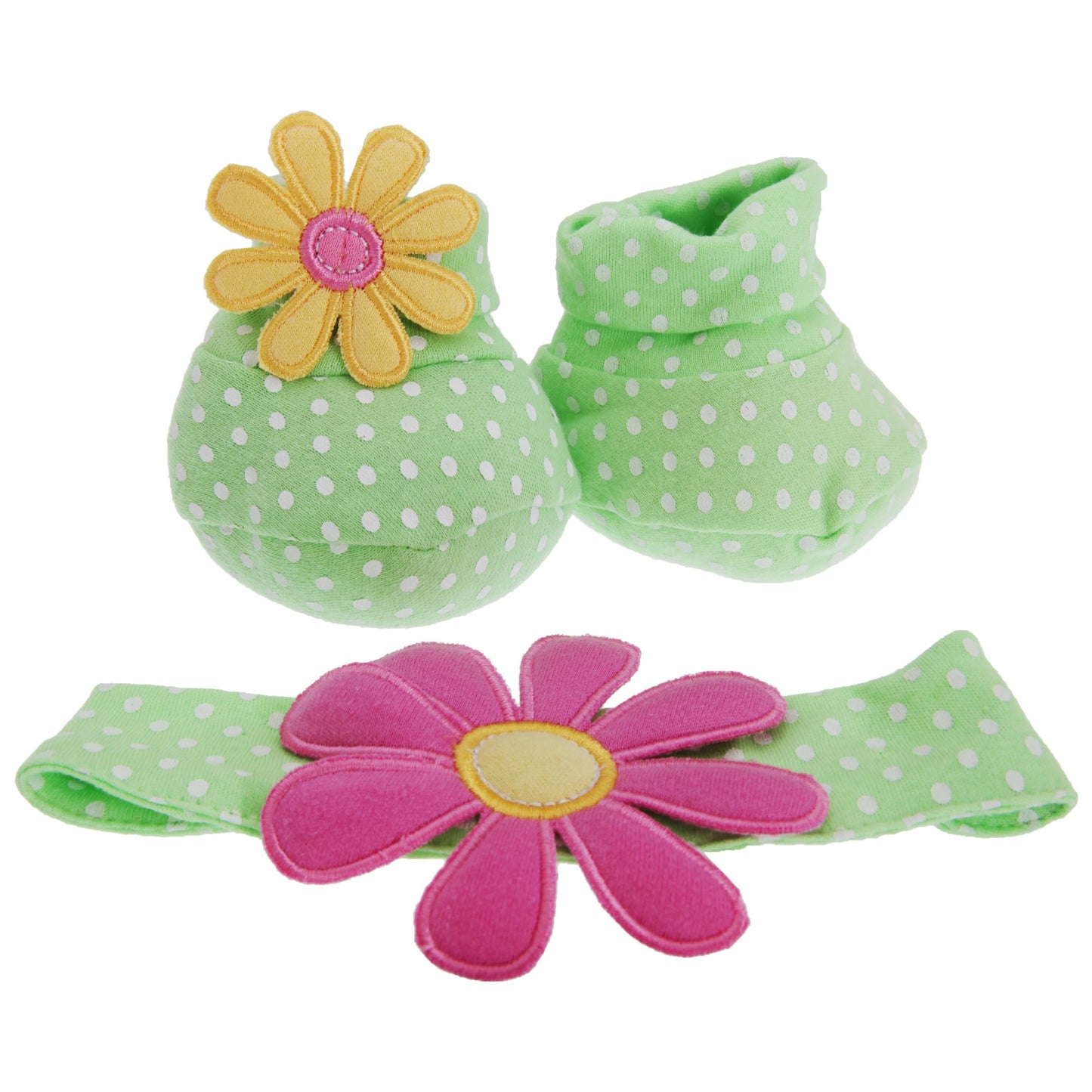 Baby Girls Butterfly/Flower Booties And Headband Set (Newborn) (Pink Butterfly)