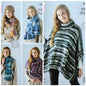 Knitting Pattern Womens Easy Knit Hat Cowl Wristwarmers Scarves Lace Wrap and Poncho in Quartz Super Chunky King Cole 5640