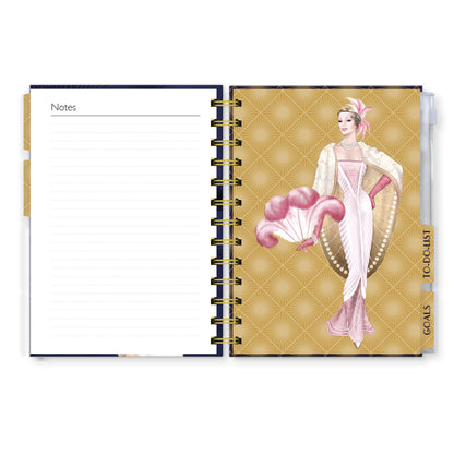 Claire Coxon Art Deco 2026 Organiser Diary | Hardback Weekly Planner with Tabs, Notes, To-Do & Goals | Stylish Art Deco Design