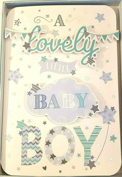 Birth of a Baby Boy - Large Boxed Card - 44786