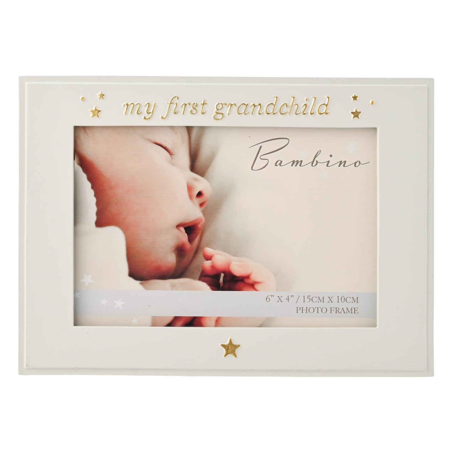 Bambino by Juliana Blue Rectangular Horizontal Picture Photo Frame 6" x 4" - 'My First Grandchild'. Gift and Display Frame Celebrating New Born Babies, Christening & Baby Shower.