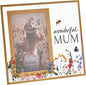 Floral Glass Photo Frame 4" x 6" with Gold Edge - Wonderful Mum