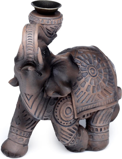 Puckator Peace of the East Wood Effect Elephant Backflow Incense Burner - Home Zen Meditation Decor Accessories - Incense Waterfall Cone Burner - Spiritual Feng Shui Gothic Goth Relaxation Gifts Gift