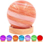 Lesser & Pavey LED Cosmic Planet Lamp Pink & Brown | USB Powered LED Night Light | Touch-Control Bedside Table Lamp | Soft Glow Desk & Bedroom Lighting | Kids & Adults Ambient Lamp