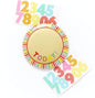Rainbow & Gold Kids Add-an-Age Birthday Badge includes Number & Letter Stickers to Personalise - 6cm