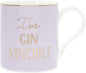Lets Party Gin Vincible Print Purple Gold Fine China Tea