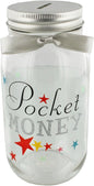 "Pennies & Dreams" Glass Money Box Jar - Pocket Money