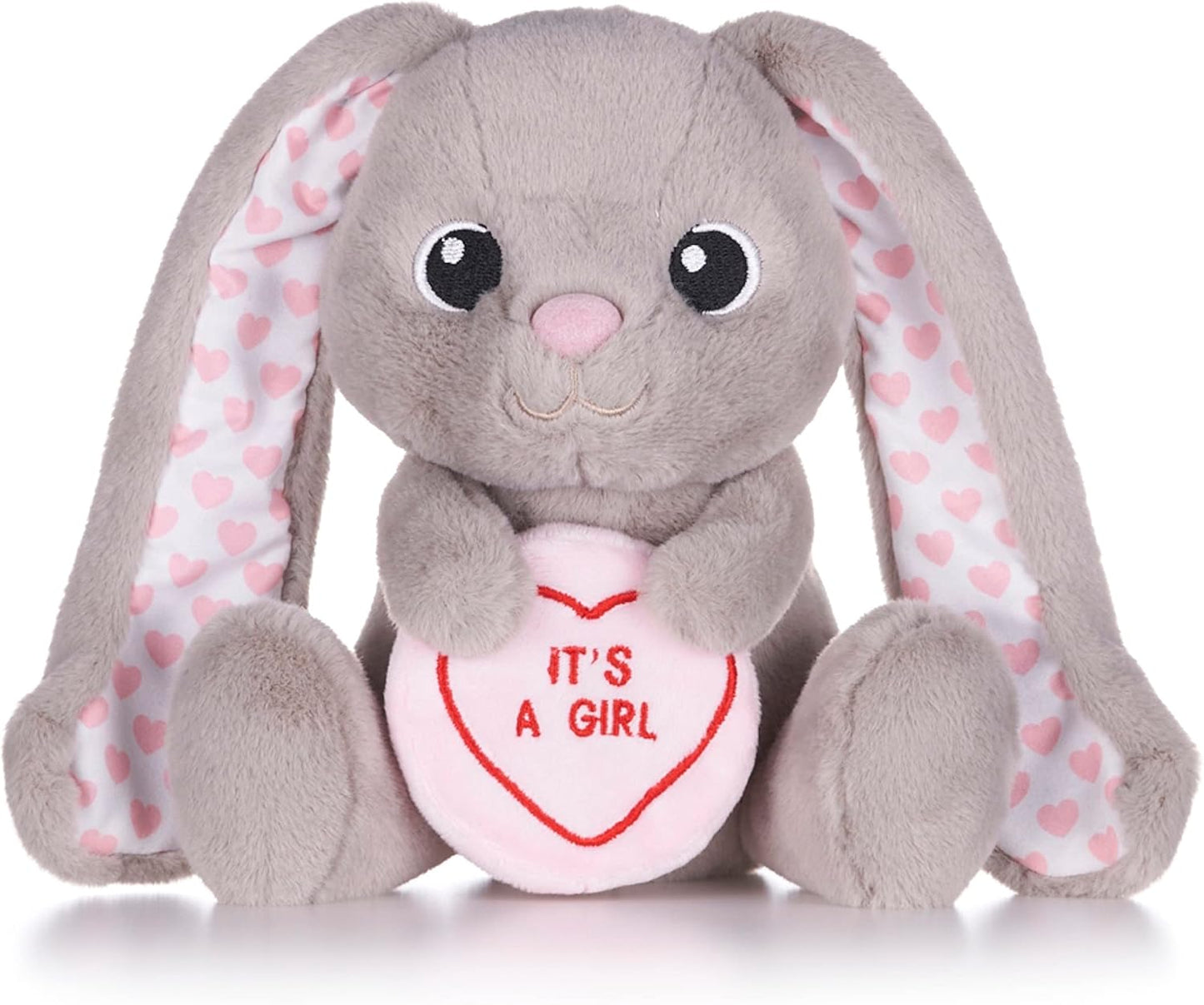 Swizzels Love Hearts "It's A Girl" Baby Buttons Bunny 7" (18cm) Plush Soft Toy for Newborn Babies