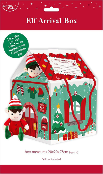 Eurowrap Elf Arrival House Display Box with Cut-Out Windows