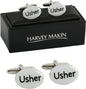 Harvey Makin Rhodium Plated Cufflinks "Usher"