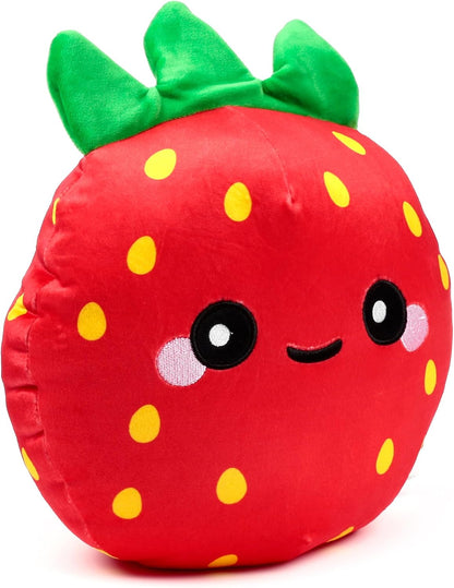 Puckator Squidglys Elidi the Strawberry Foodiemals Plush Toy - Plushies Cute Animal Baby Newborn Kids Toys Stuff Gifts Gift For Girlfriend Cuddly Stuffed Toy Plushie