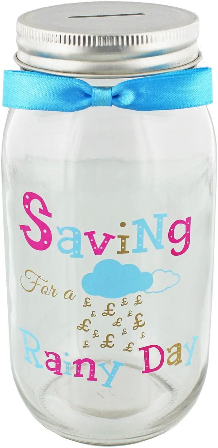 Pennies & Dreams - Saving For A Rainy Day - Money Jar