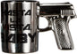Hasta la Vista Mug     Stoneware Mug with Pistol Grip, Silver,