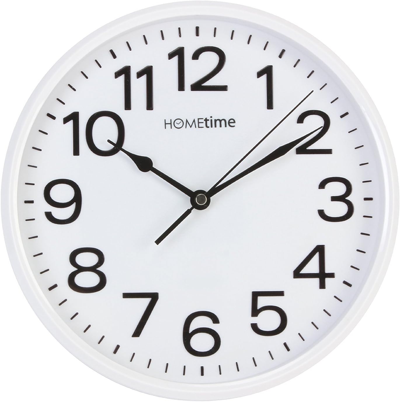 Stylish White Bold Classic Quartz Wall Clock Non Ticking Silent Sweeping Seconds