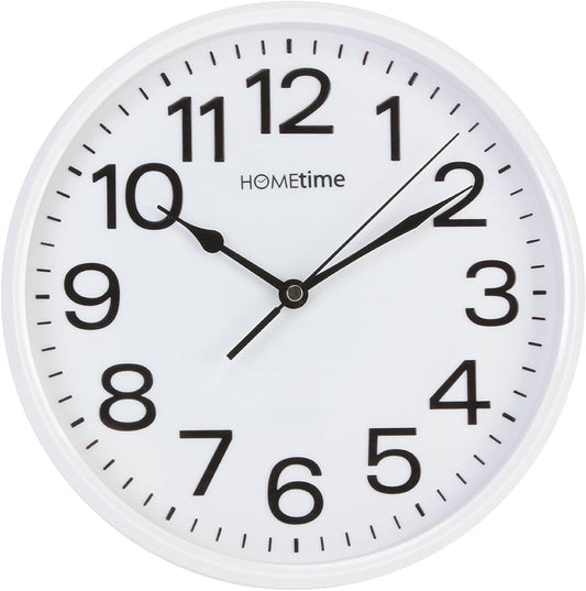 Stylish White Bold Classic Quartz Wall Clock Non Ticking Silent Sweeping Seconds