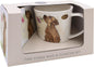 The Leonardo Collection Paper Shed Design Dog with Rose Mug with Coaster for Home & Kitchen | Stylish Ceramic Mugs for Tea & Coffee | Lovely Cup Set for Mens Gifts & Birthday Gifts for Women