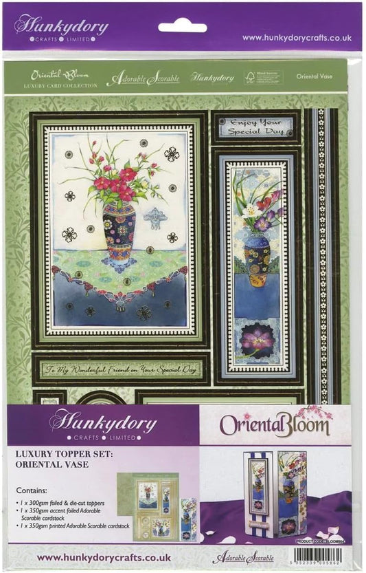 HunkyDory Crafts Oriental Bloom A4-Oriental Vase Luxury Topper Set