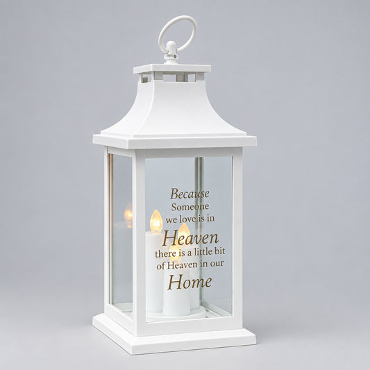 Thoughts of You Memorial Lantern"Heaven in Our Home" 3 Led Candle Battery Op