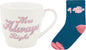 Lesser & Pavey His N Hers Mrs Always Right Mug & Sock Gift Set 480ml for Coffee, Tea and Hot Drinks | Fine China Coffee Mugs for Daily Use | Practical Drinkware Gifts for Women & Men