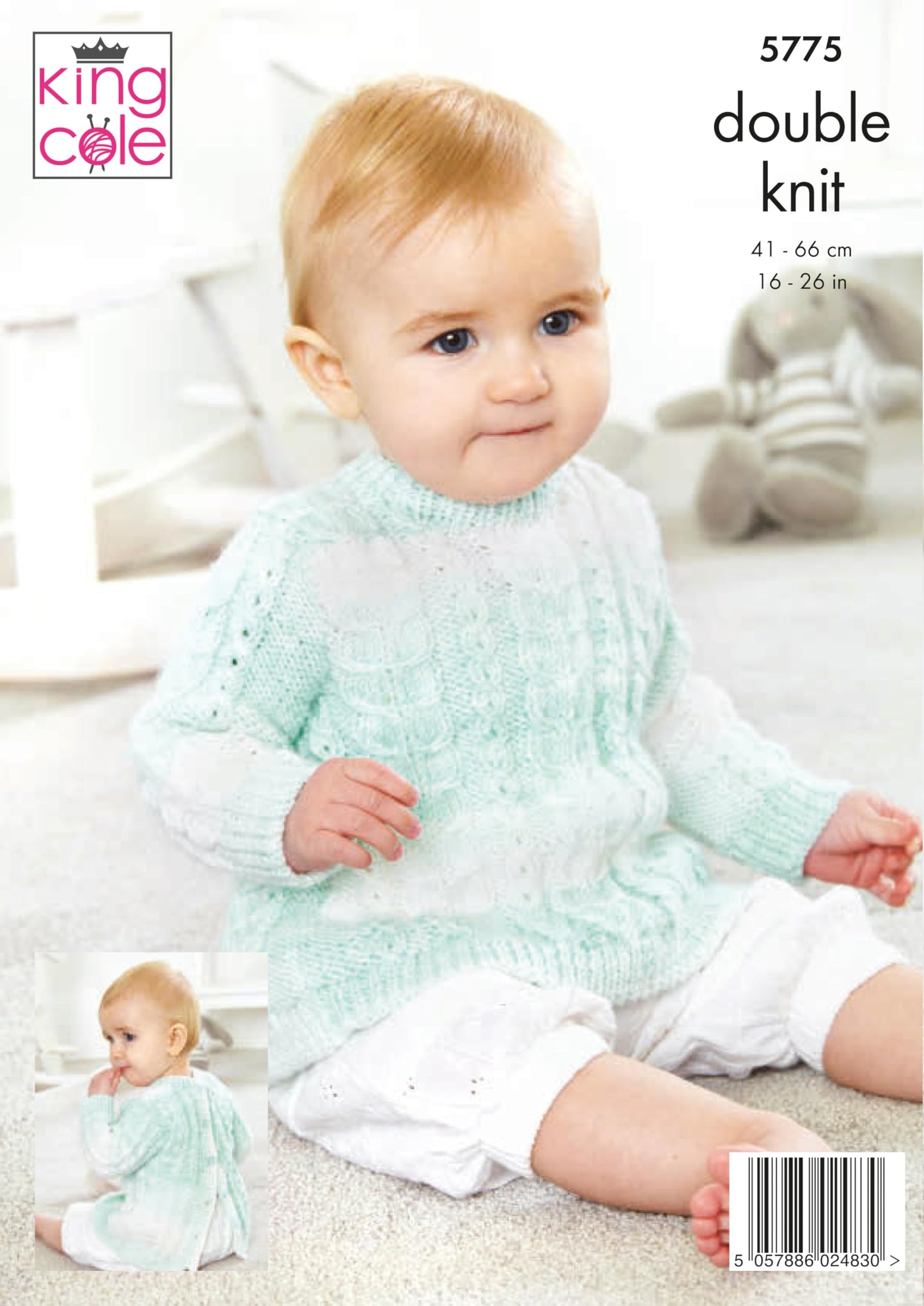King Cole 5775 Baby DK Cardigan Tunic Knitting Pattern