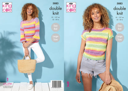 King Cole Tropical Beaches DK Knitting Pattern Top and Sweater 5883