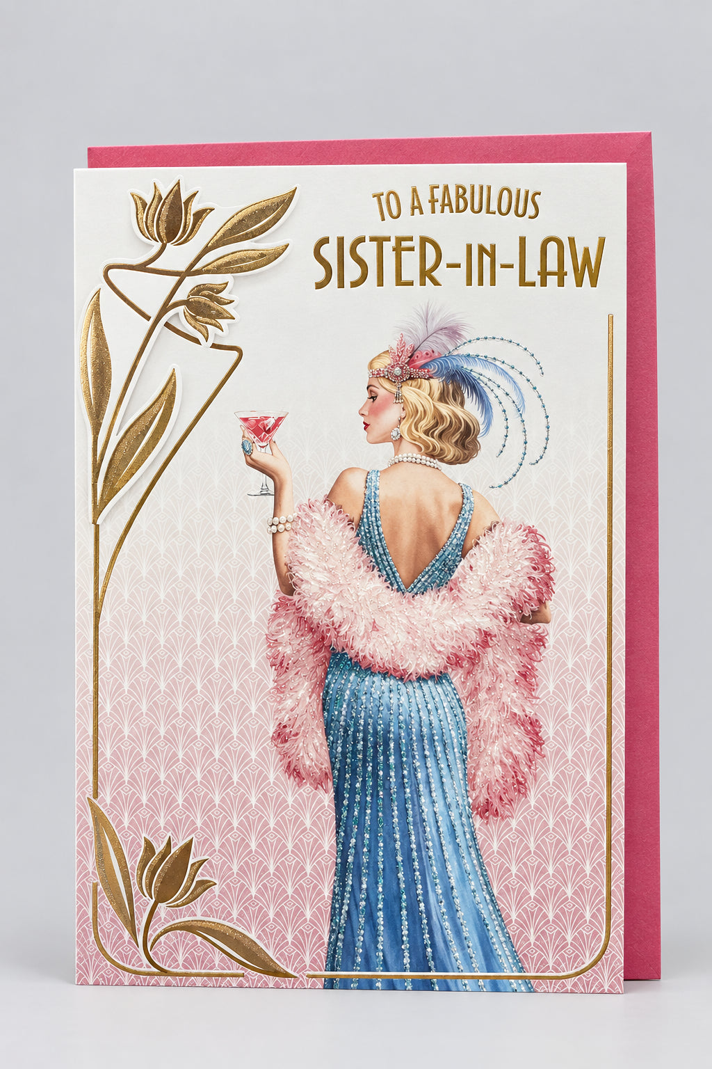 Art Deco Sister in Law birthday card