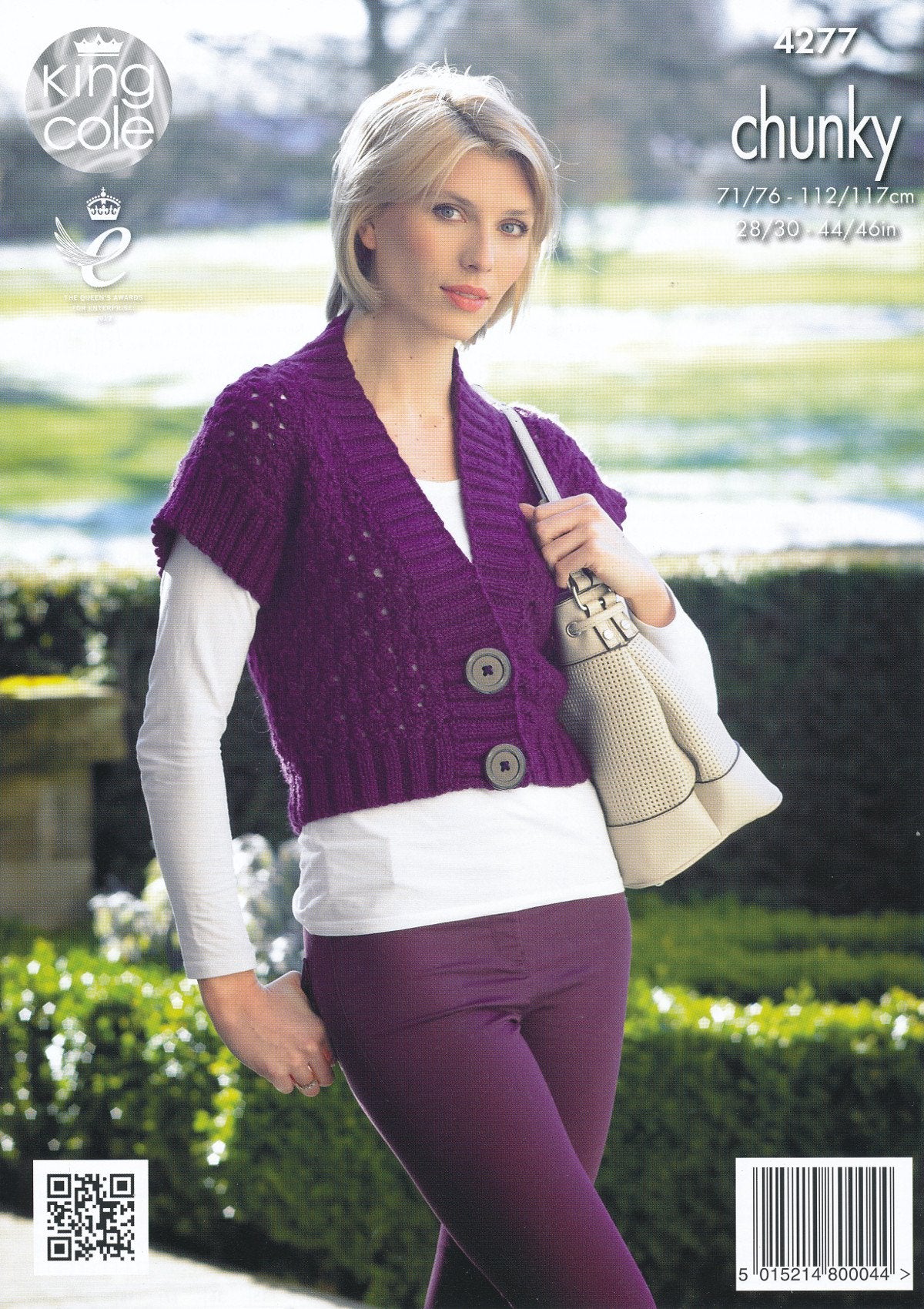 King Cole Ladies Magnum Chunky Knitting Pattern Womens Ribbed Polo Neck Sweater & Waistcoat (4277)