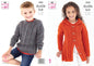 King Cole 5850 Knitting Pattern Childrens Cardigan and Sweater in Big Value Tweed DK,Multi, 24-30 inch