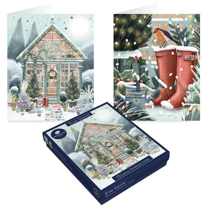 Tom Smith Boxed Christmas Cards Pack - 15 Luxury Xmas Cards with Envelopes and Seals - Recycled Eco Friendly Christmas Card Set