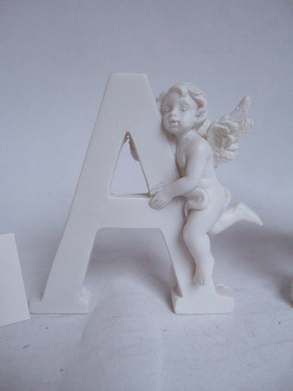 White "Nan" Cherub Detailed Free Standing Word Plaque