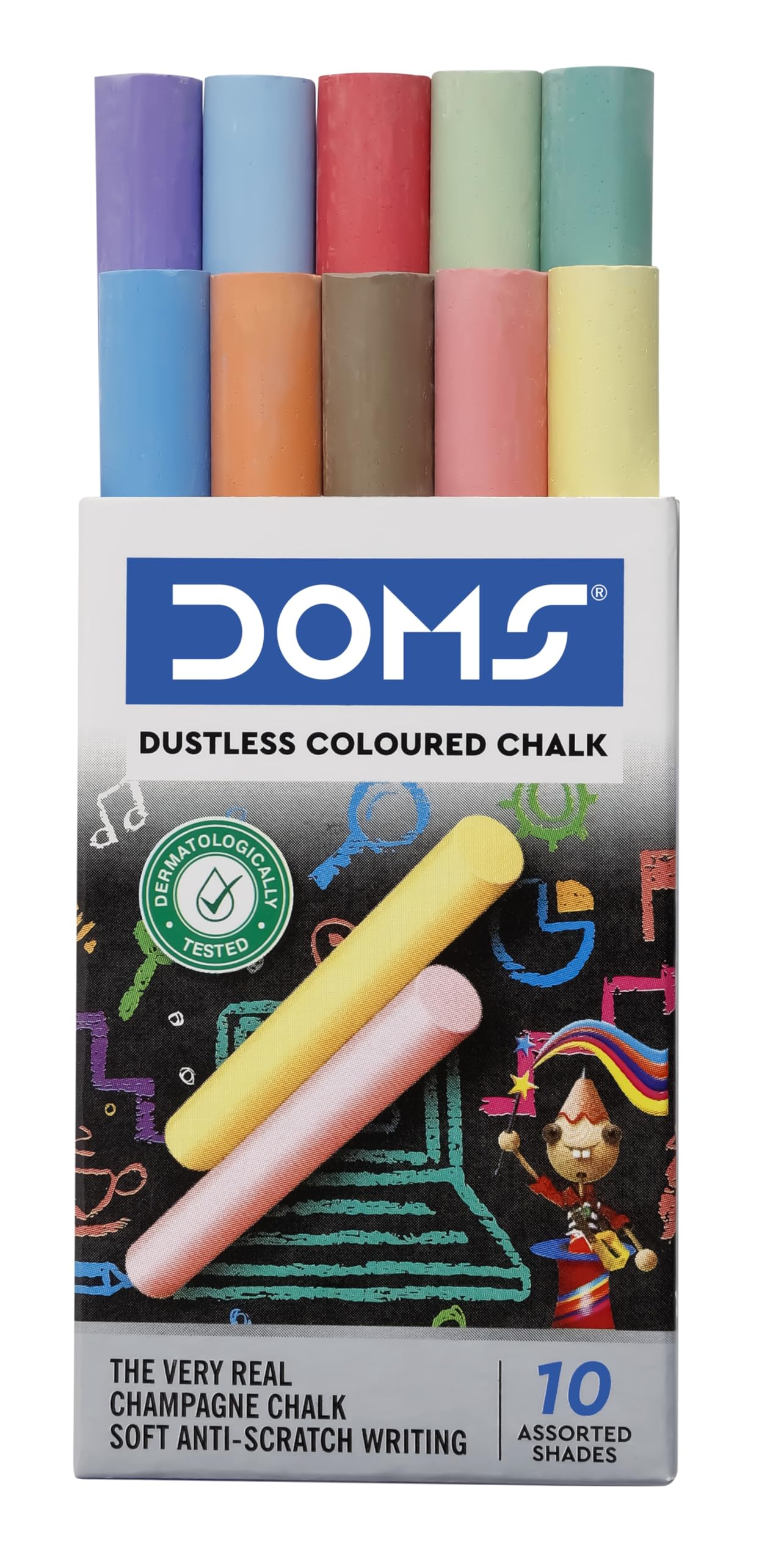 doms Dustless Chalk coloured box 100