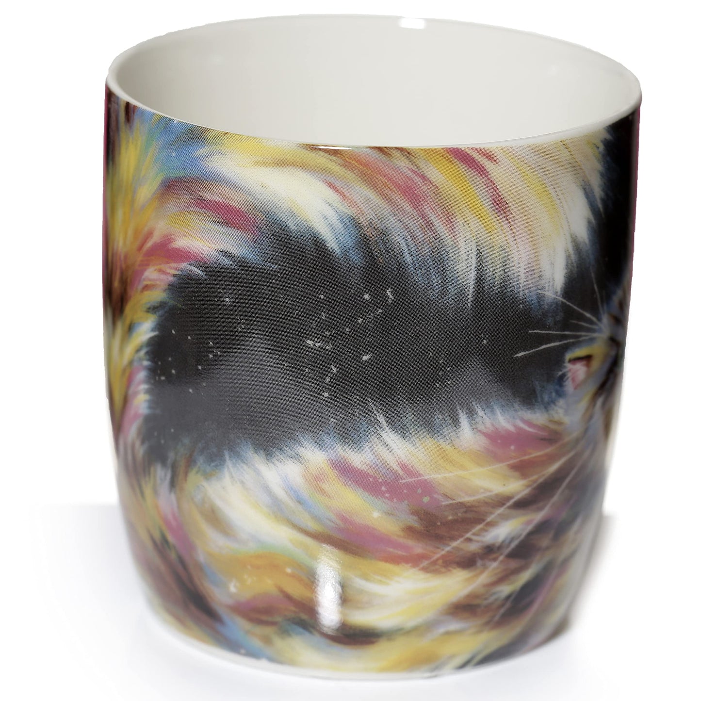 Puckator Kim Haskins Rainbow Cat Porcelain Tea Coffee Mug - Funny Home Accessories - Cute Gifts for Girlfriend Large Mugs for Men Women Hot Drinks - Cute Cups Presents Secret Santa Gift Cup Set