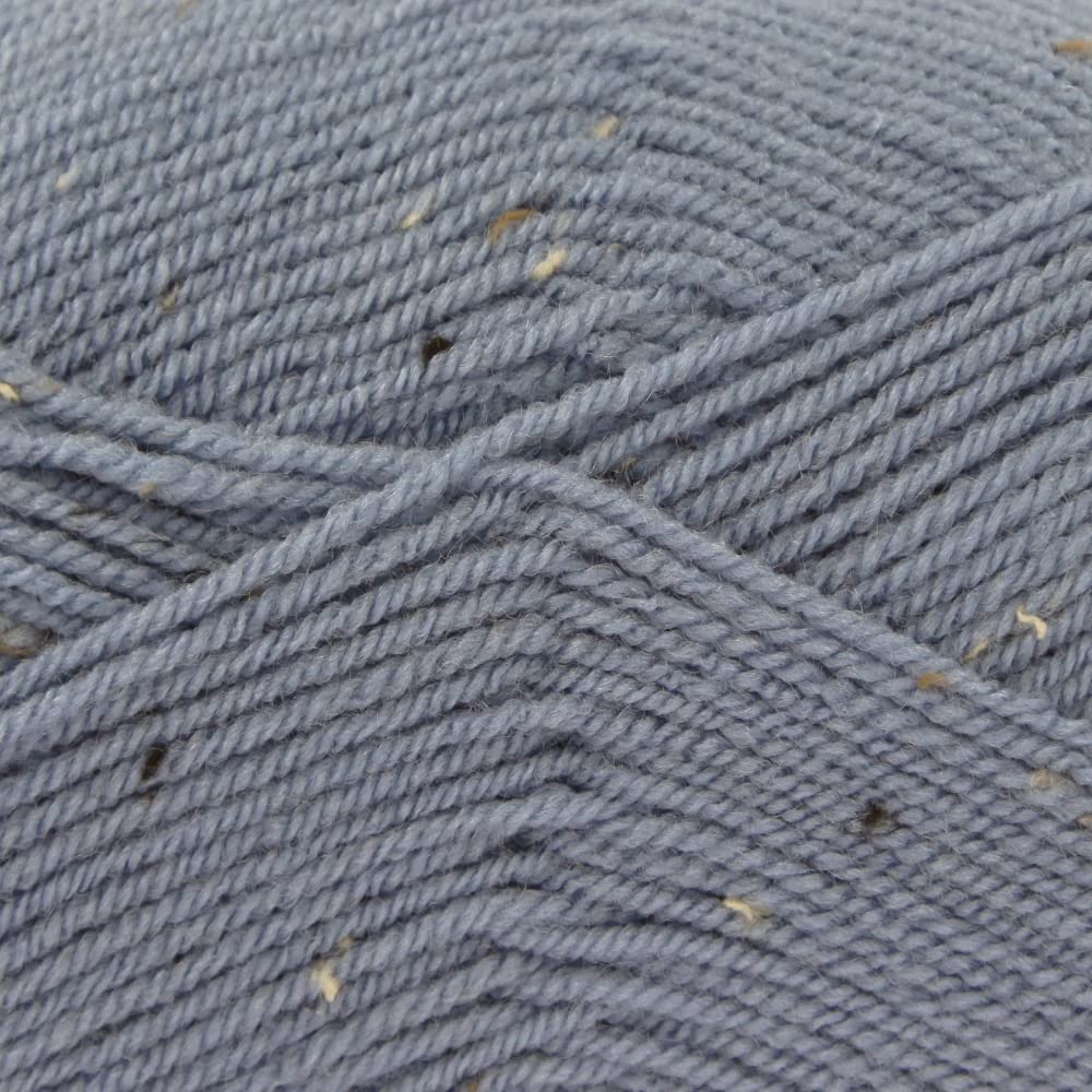 King Cole Big Value Tweed DK Yarn - 100g Ball - Premium Acrylic Wool for Knitting & Crochet - Double Knit (1735 Blue Mountain)