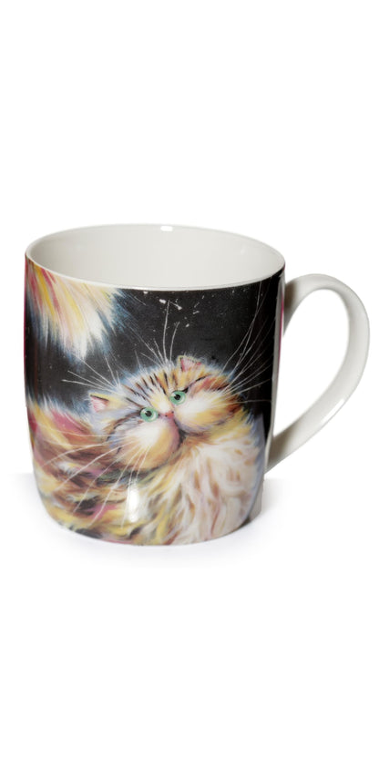 Puckator Kim Haskins Rainbow Cat Porcelain Tea Coffee Mug - Funny Home Accessories - Cute Gifts for Girlfriend Large Mugs for Men Women Hot Drinks - Cute Cups Presents Secret Santa Gift Cup Set