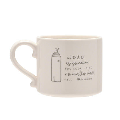 Widdop Moments Stoneware Ceramic Dad Mug - Always Look Up to Dad Mug - White Colour - Coffee Mug Tea Hot Drinks - Approx 350ml - Gift for Dad Him Birthday Father's Day Present