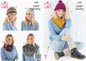 King Cole 5600 Knitting Pattern Womens Accessories in Explorer and Timeless Super Chunky