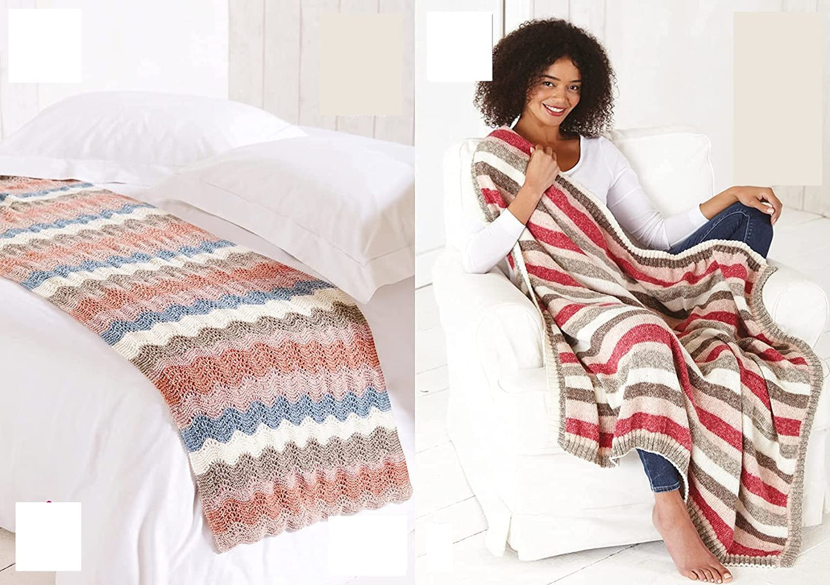 King Cole DK Knitting Pattern Easy Knit Bed Runner or Throw Blanket (5787)