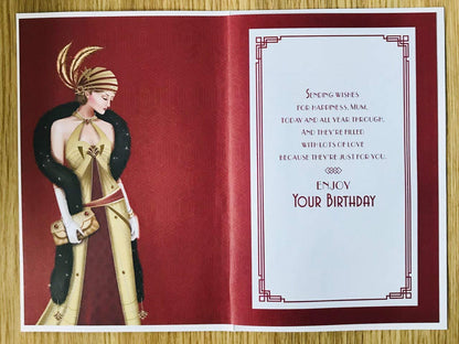 Art Deco Lady - Daughter - Glittered Birthday Card