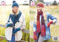 King Cole 5817 Knitting Pattern Womens Hat Shawl Scarf Wristwarmers in Autumn Chunky, Multi