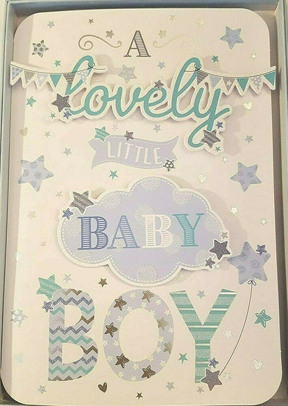 Birth of a Baby Boy - Large Boxed Card - 44786