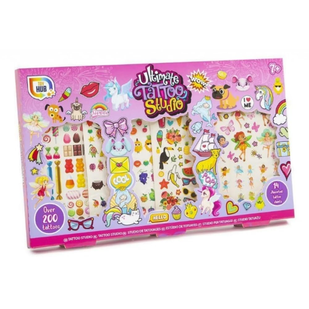Grafix Ultimate Temporary Tattoo Kit Studio 200+ Pieces Girls Body Art Kids Craft Activity Set Gift