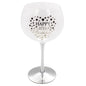 White & Silver Birthday Gin Glass - Heart Detail - 40th Birthday