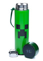 Puckator Minecraft - Stainless Steel Water Bottle with Led Temperature Display - Cold for 24h and Hot for 6h - Metal Water Bottles with Creeper - Modern Thermos Flask - Bpa Free - 450 ml
