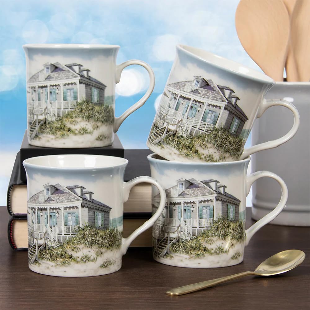 Lesser & Pavey British Designed Sea Breeze Mugs Set of 4 | Coffee Mugs for Tea & Coffee | Mug Set Perfect for Home or Office