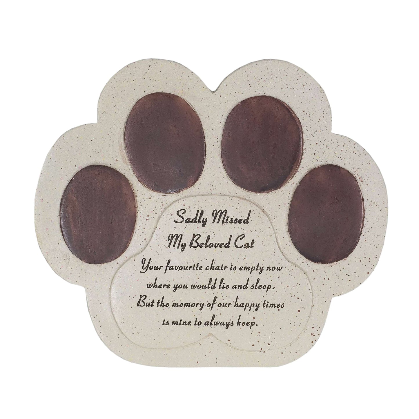 David Fischhoff Cat Paw 16x17cm Plaque, Cream