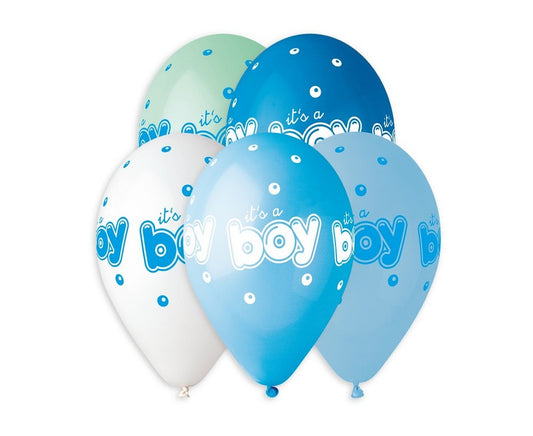 BALONY PREMIUM HEL IT'S A BOY 13" 5 baloons