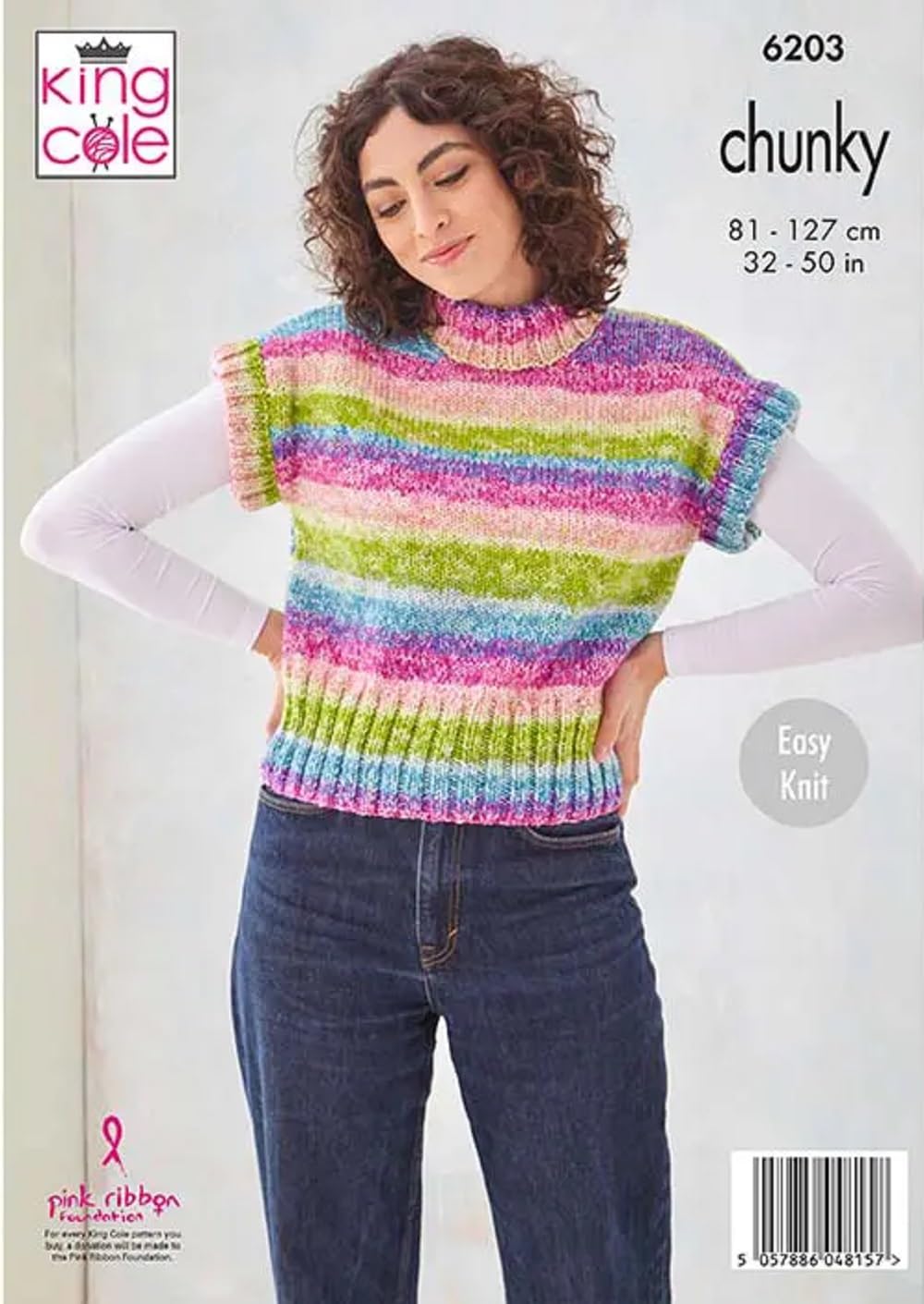 King Cole Ladies Knitting Pattern Womans Chunky Sweater & Slipover (6203)
