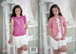 King Cole 4473 Knitting Pattern Girls Cardigan and Sweater in Opium