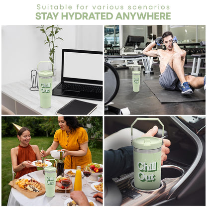 Lesser & Pavey Green Drinks Tumbler 900ml for Cold & Hot Drinks | Stylish Tumbler Drinking Glasses for Water & Cold Drinks | Lovely Tableware Glass Gifts for Women & Men