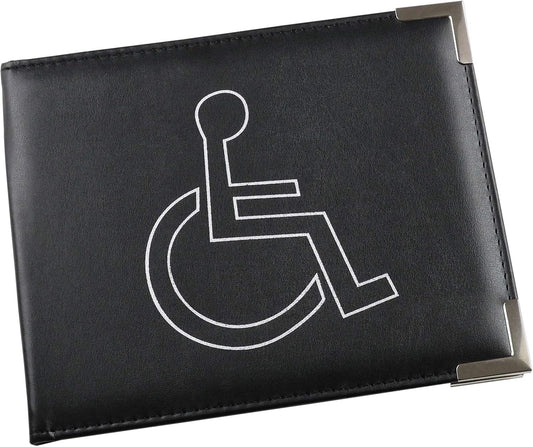 Esposti Disabled Blue Badge & Timer Holder - PU Leather Cover - Metal Corners - Hologram Safe - Black